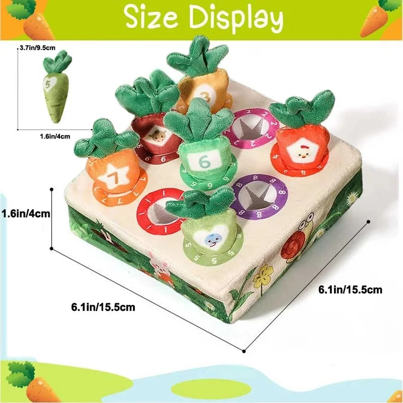 Montessori Toys Pull Carrot Plush Sensory Toys for Babies Development Game Matching Puzzle Educational Toys for Children