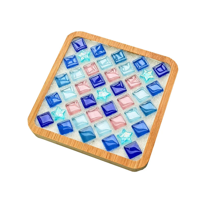 DIY Handmade Coaster Creative Mosaic Crystal Bamboo Material Kits Cup Mat Parent-Child Hand Craft Toy Kids Gift