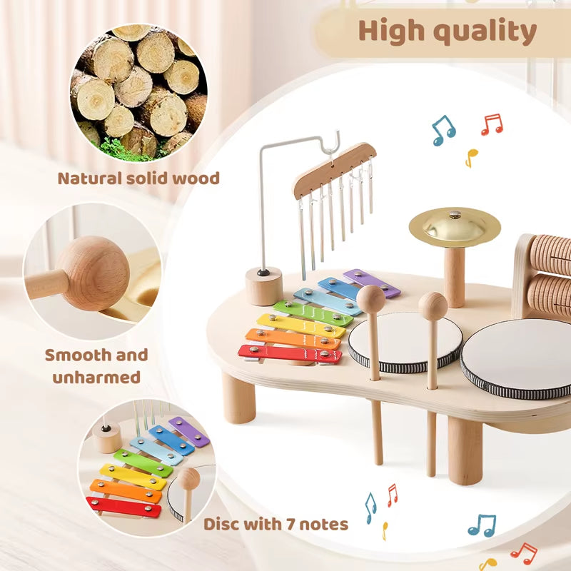 Baby Educational Toys Wooden Aeolian Bells Montessori Children&