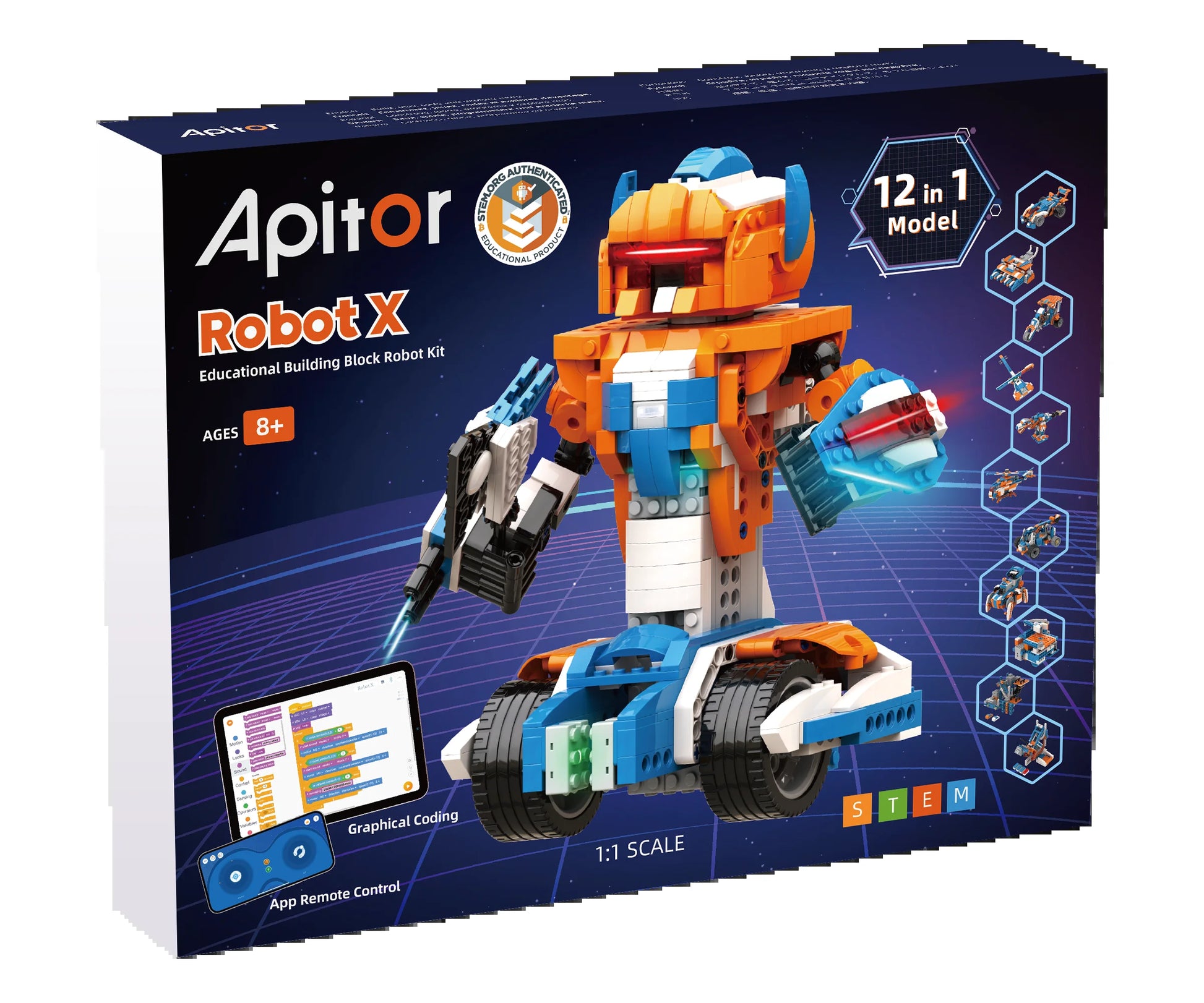 Robot Building Kit, 12-In-1 Programmable APP Remote Control RC Car, STEM Robotics Coding Set, Educational Birthday Gifts