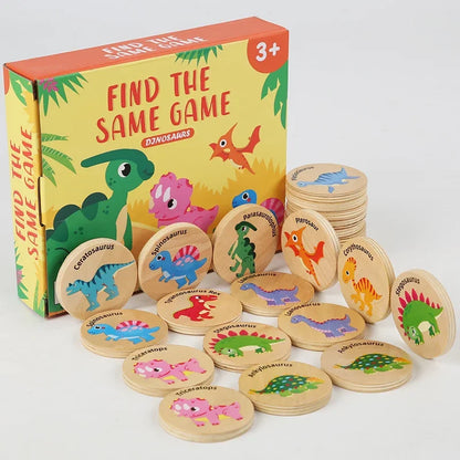 Kids Educational Wooden Memory Game Dinosaur Traffic Cognitive Baby Memory Chess Toy Kids Focus Training Wooden Educational Toys