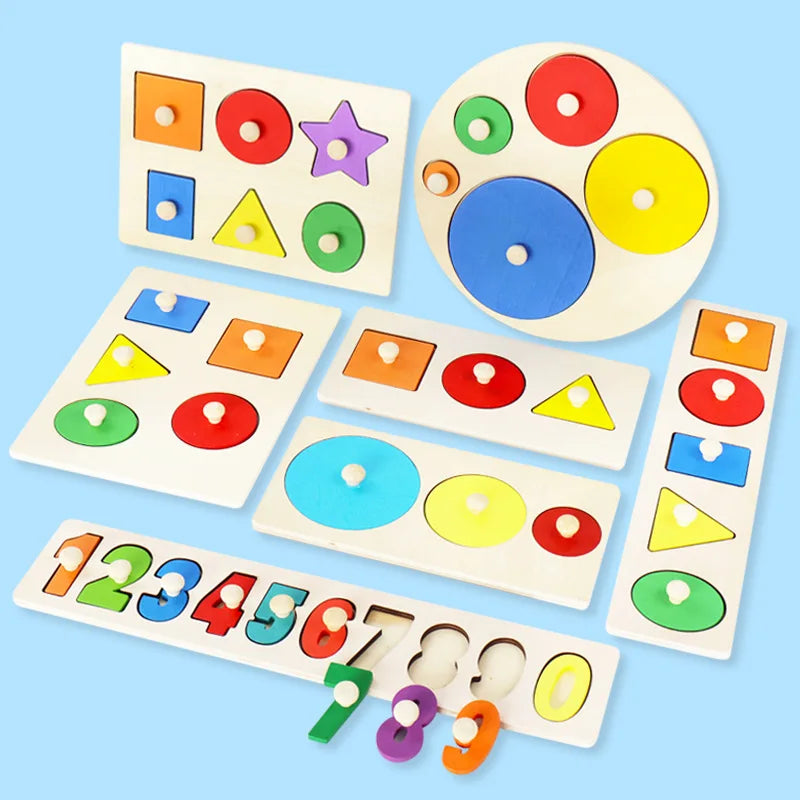 Montessori Educational Puzzle Wooden Baby Toys Busy Board Early Educational Sensory Toy Kids Toddler Preschool Teaching Aids Toy