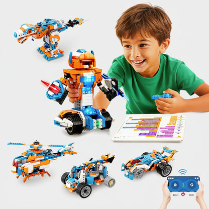 Robot Building Kit, 12-In-1 Programmable APP Remote Control RC Car, STEM Robotics Coding Set, Educational Birthday Gifts