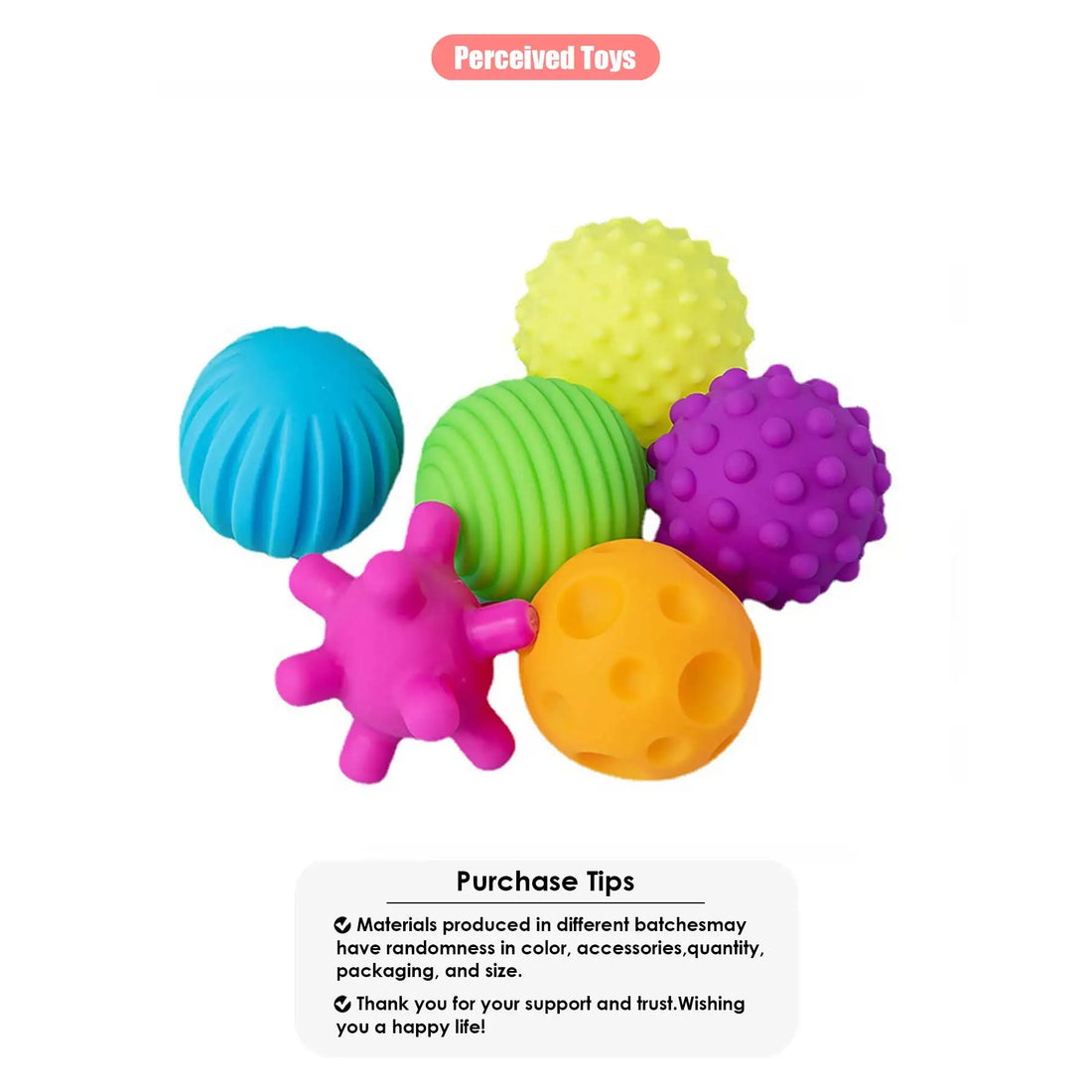 6 PCS Baby Toys Sensory Balls for Children Textured Hand Touch Ball Soft Massage Ball Infant Rattle Senses Toys