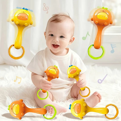 Baby Sensory Toys with Rattles - Multicolor Tactile Stimulation Toys for Motor Skills Development, Gripping & Ringing Sounds