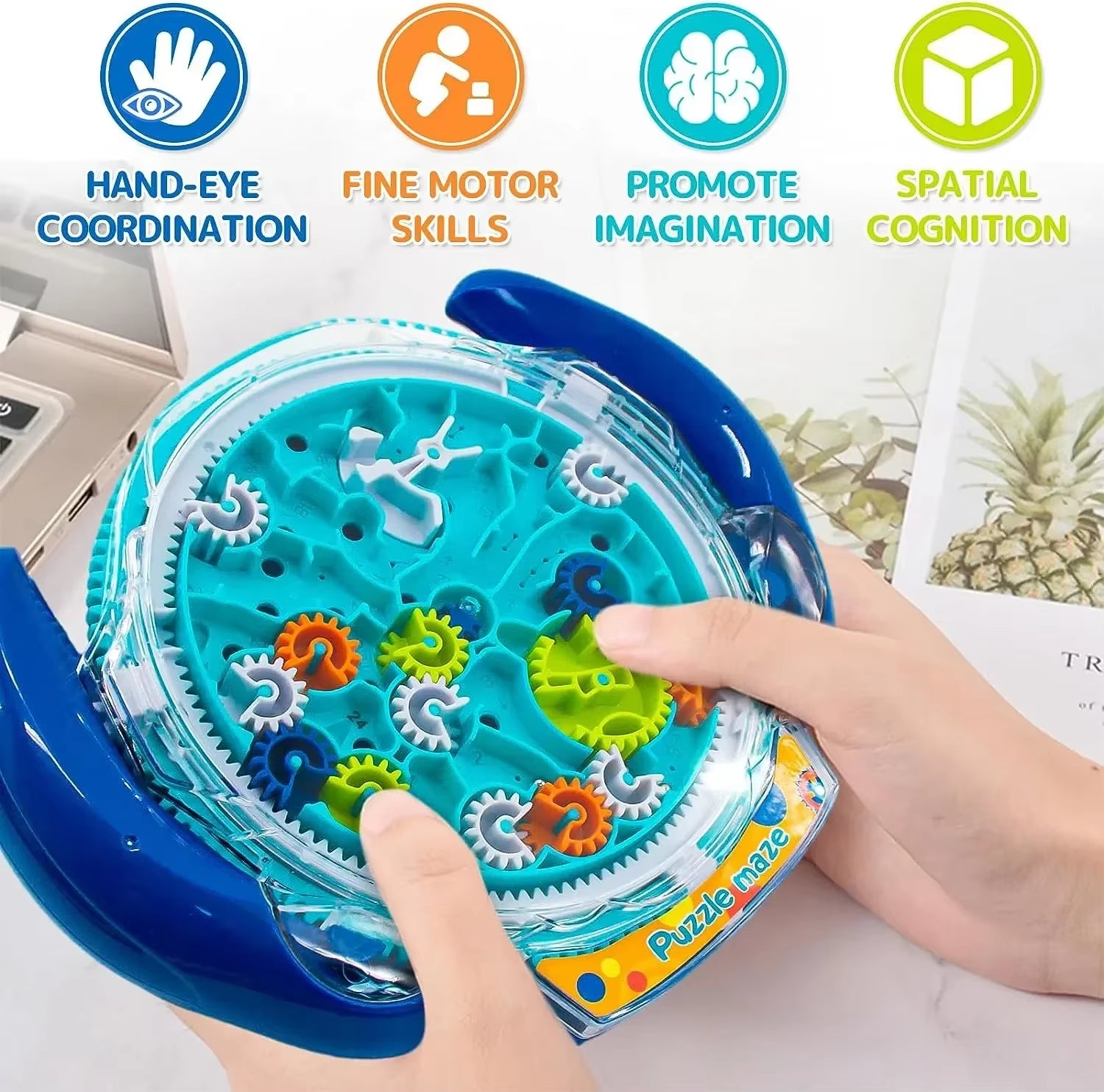 Creative 3D Puzzle Funny Gear Labyrinth Disk Gear Balance Ball Maze Wheel Dish Puzzle Educational Toys for Kids