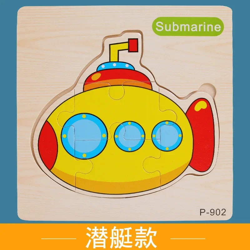 Wooden Puzzle 3D Puzzles Educational Toy Montessori Cartoon Anime Puzzle Toys for Children Kids Gifts Animal Puzzle Toy