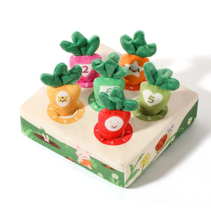 Montessori Toys Pull Carrot Plush Sensory Toys for Babies Development Game Matching Puzzle Educational Toys for Children