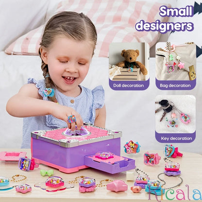 Magic Book Sticker Machine DIY Jewel Rings Kits Creative 3D Sticker Magic Jewelry Making Kit for Girls Birthday Gifts for Xmas