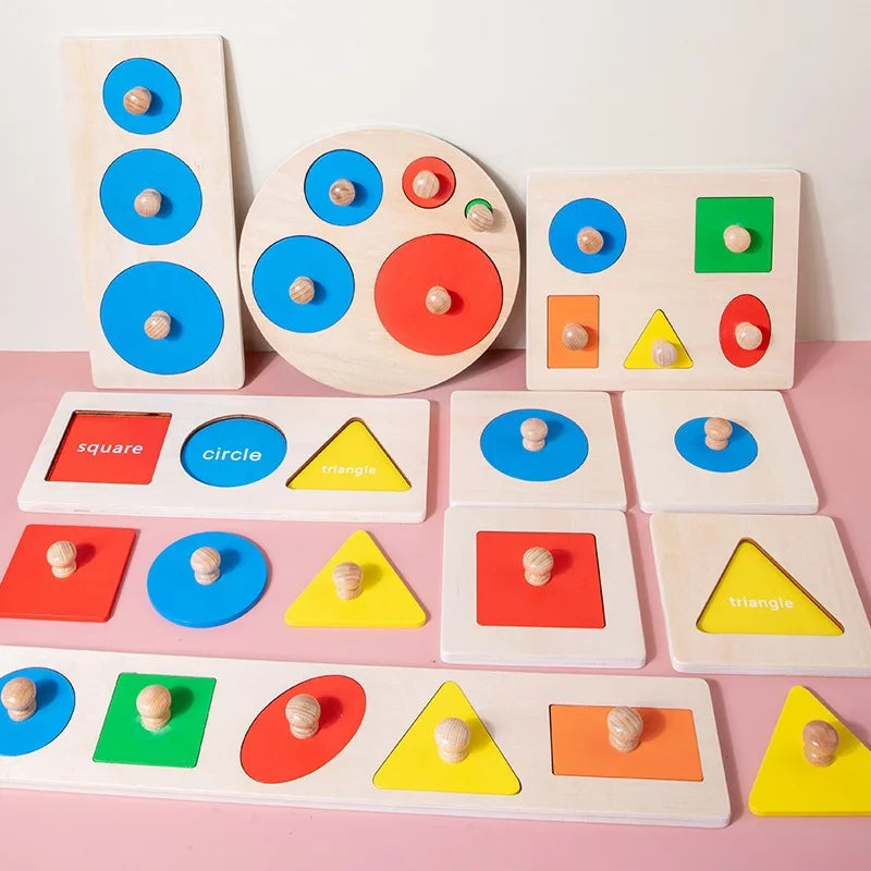 Montessori Educational Puzzle Wooden Baby Toys Busy Board Early Educational Sensory Toy Kids Toddler Preschool Teaching Aids Toy