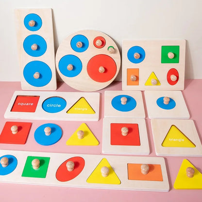 Montessori Educational Puzzle Wooden Baby Toys Busy Board Early Educational Sensory Toy Kids Toddler Preschool Teaching Aids Toy
