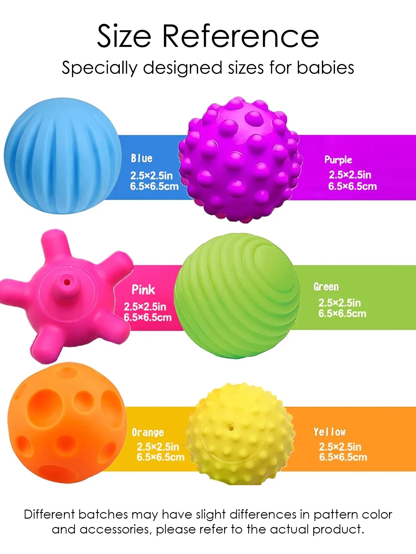 6 PCS Baby Toys Sensory Balls for Children Textured Hand Touch Ball Soft Massage Ball Infant Rattle Senses Toys