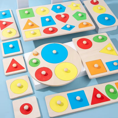 Montessori Educational Puzzle Wooden Baby Toys Busy Board Early Educational Sensory Toy Kids Toddler Preschool Teaching Aids Toy
