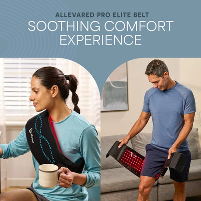 Lifepro Red Light Therapy Belt Cordless – Allevared Pro Elite 660Nm &amp; 850Nm near Infrared Red Light Therapy - Heating Pad - for Body, Back and Shoulder - Adjustable &amp; Portable for Wellness &amp; Relaxation