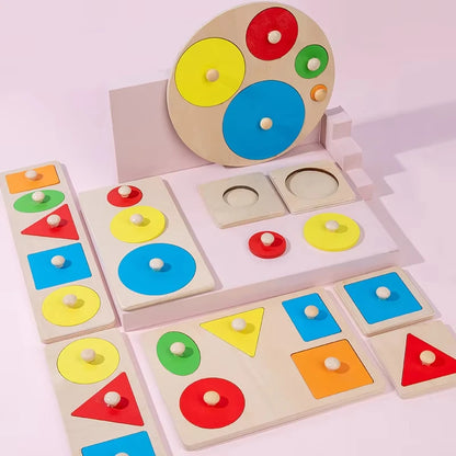 Montessori Educational Puzzle Wooden Baby Toys Busy Board Early Educational Sensory Toy Kids Toddler Preschool Teaching Aids Toy