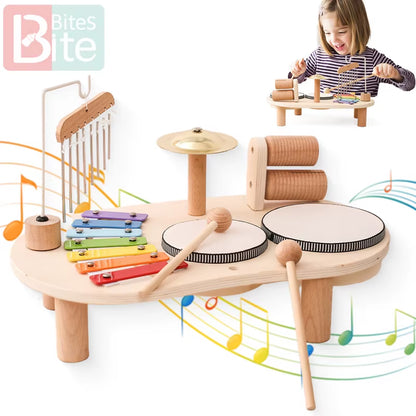 Baby Educational Toys Wooden Aeolian Bells Montessori Children&