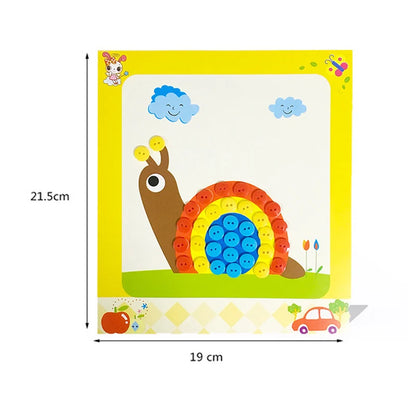 Kids Handmade DIY Button Stickers Paste Painting Puzzle Children Cartoon Creative Sticker Art Class Painting Drawing Craft Toys
