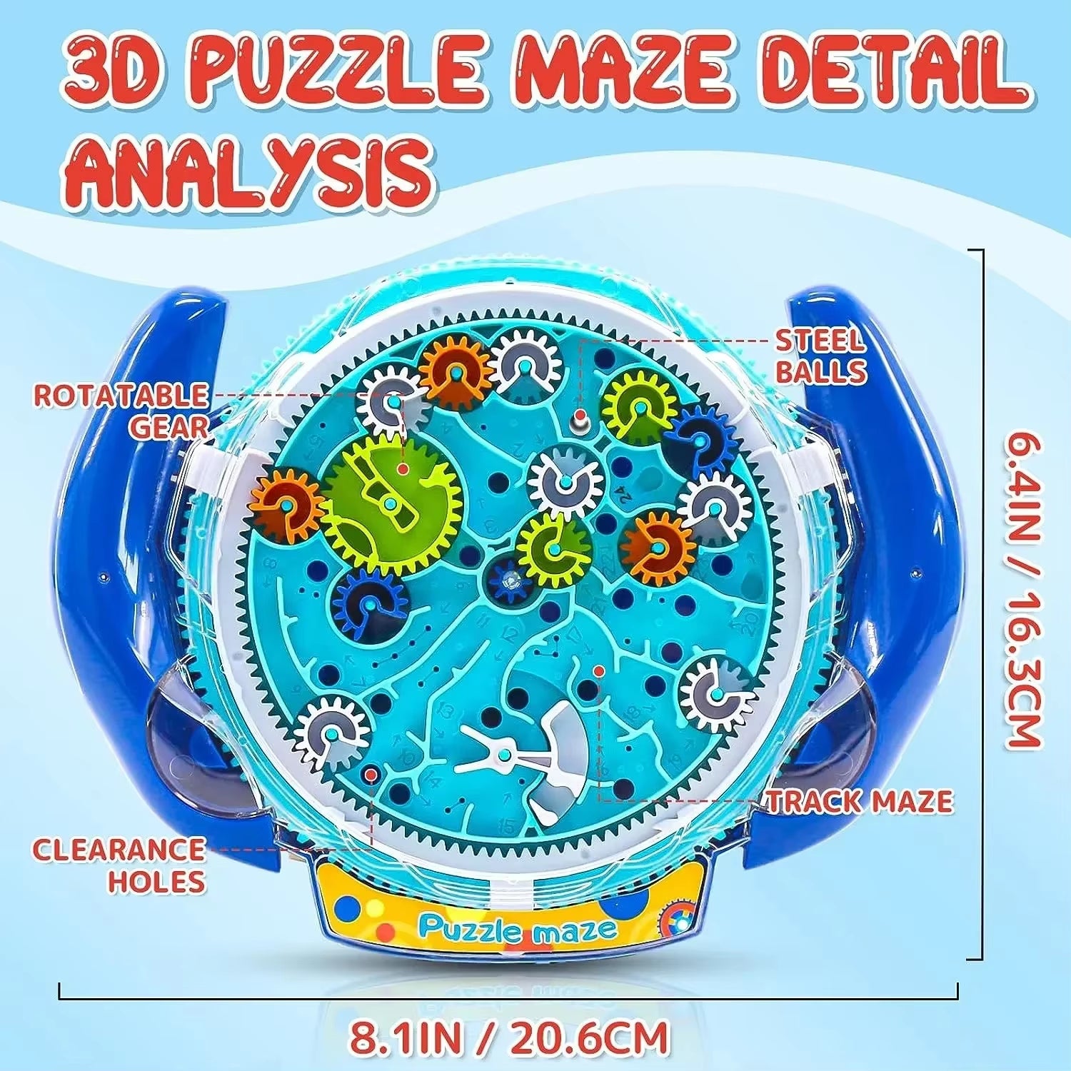 Creative 3D Puzzle Funny Gear Labyrinth Disk Gear Balance Ball Maze Wheel Dish Puzzle Educational Toys for Kids